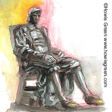 John Harvard statue portrait