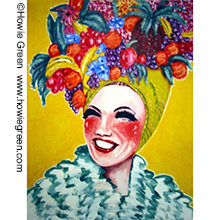 tutti fruitti hat lady pop art portrait
