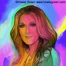 Celine Dion pop art portrait