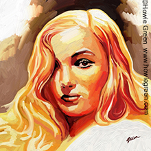 Veronica Lake portrait painting